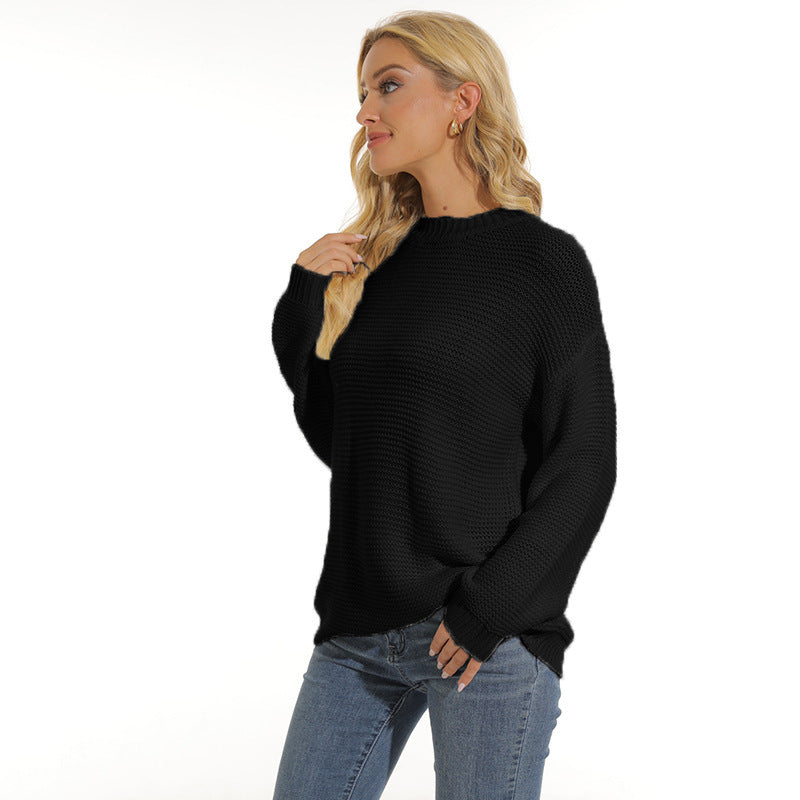 Women's Textured Knit Jumper with Relaxed Fit