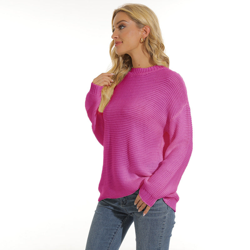 Women's Textured Knit Jumper with Relaxed Fit