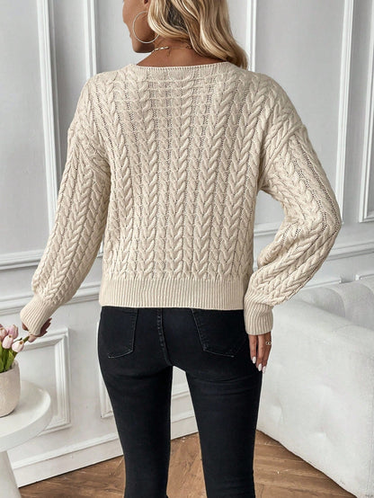 Women's V-Neck Jumper with Criss-Cross Design
