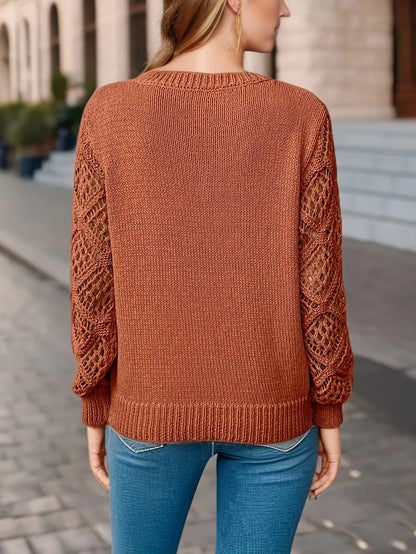 Women's V-Neck Knitted Jumper in Soft Breathable Knit
