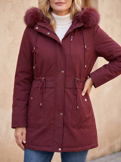 Women's Parka with Faux Fur Hood