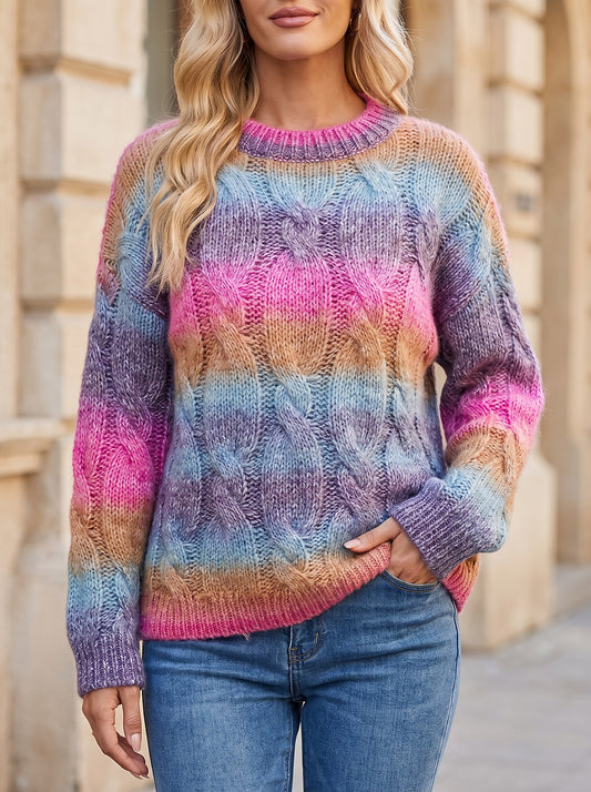 Women's Chunky Cable Bell Sleeve Jumper