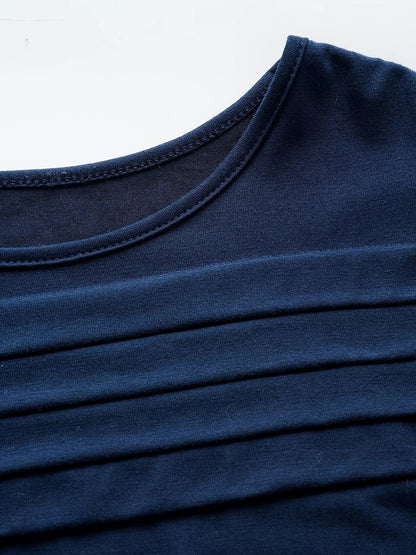 Women's Soft Pleated Front Long Sleeve Top