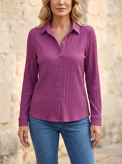 Women's Pleated Collar Loose Top