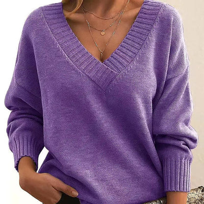Women's Deep V Neck Jumper