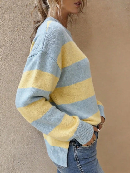 Women's Oversized Drop Shoulder Stripe Jumper