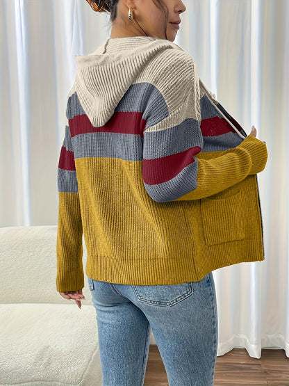 Women's Hooded Zip Through Knit Jacket
