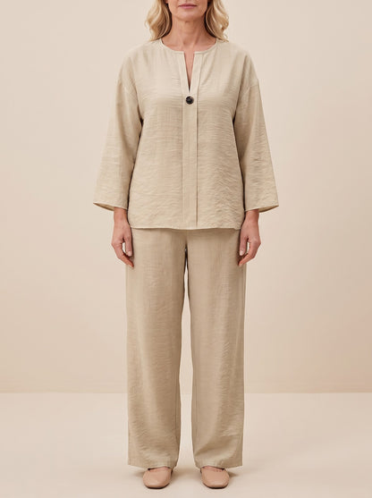 Women's Button Top and Trousers Co-ord Set