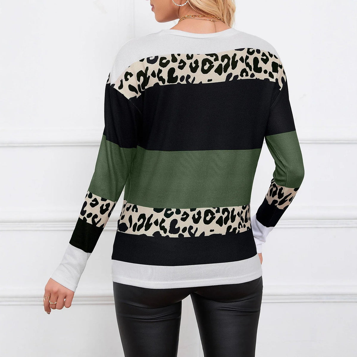 Women's Animal Print Panel Top