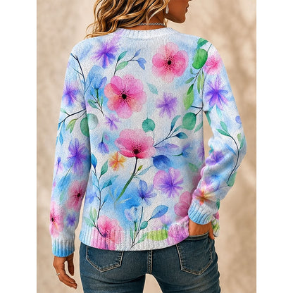 Women's Soft Floral Button Cardigan