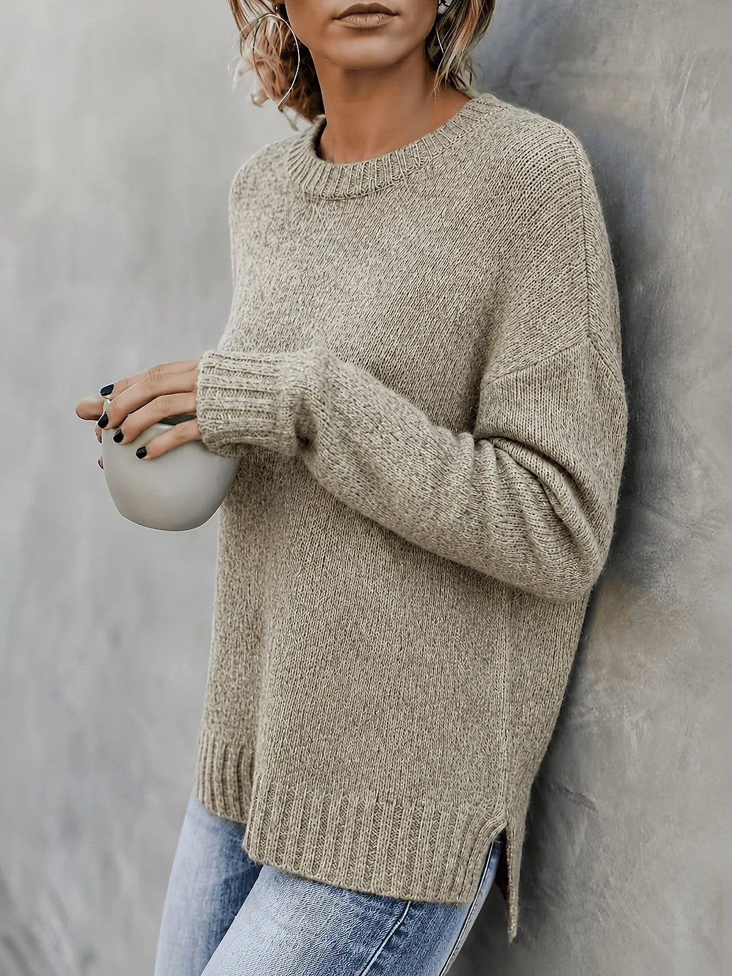 Women's Soft Knit Split Hem Jumper