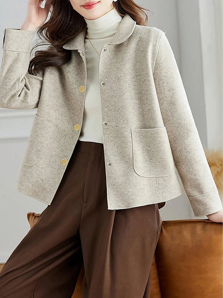 Women's Autumn Lined Collared Short Coat