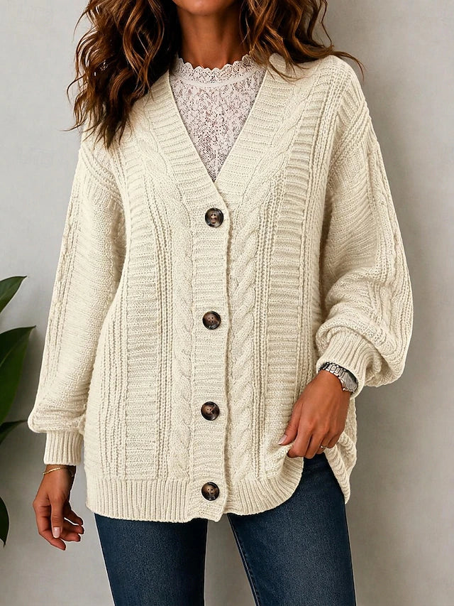 Women's Aran Cable Knit Cardigan