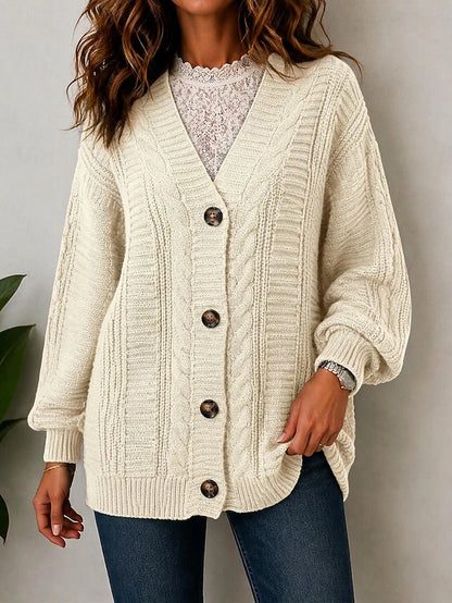 Women's Aran Cable Knit Cardigan