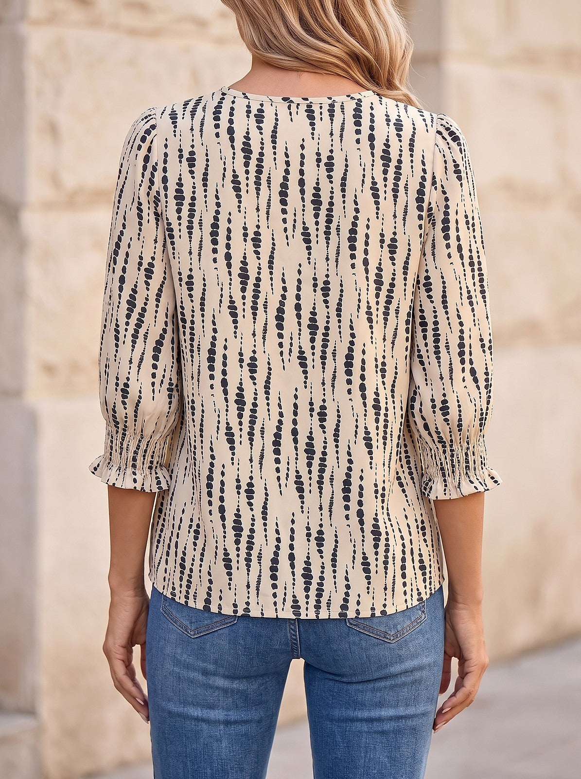 Women's Lightweight Print 3/4 Sleeve Blouse
