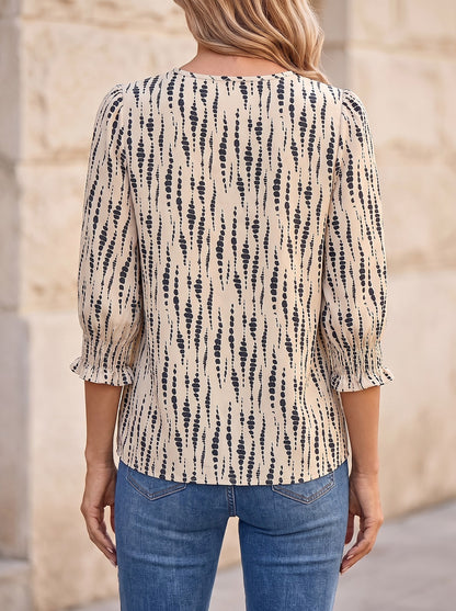 Women's Lightweight Print 3/4 Sleeve Blouse