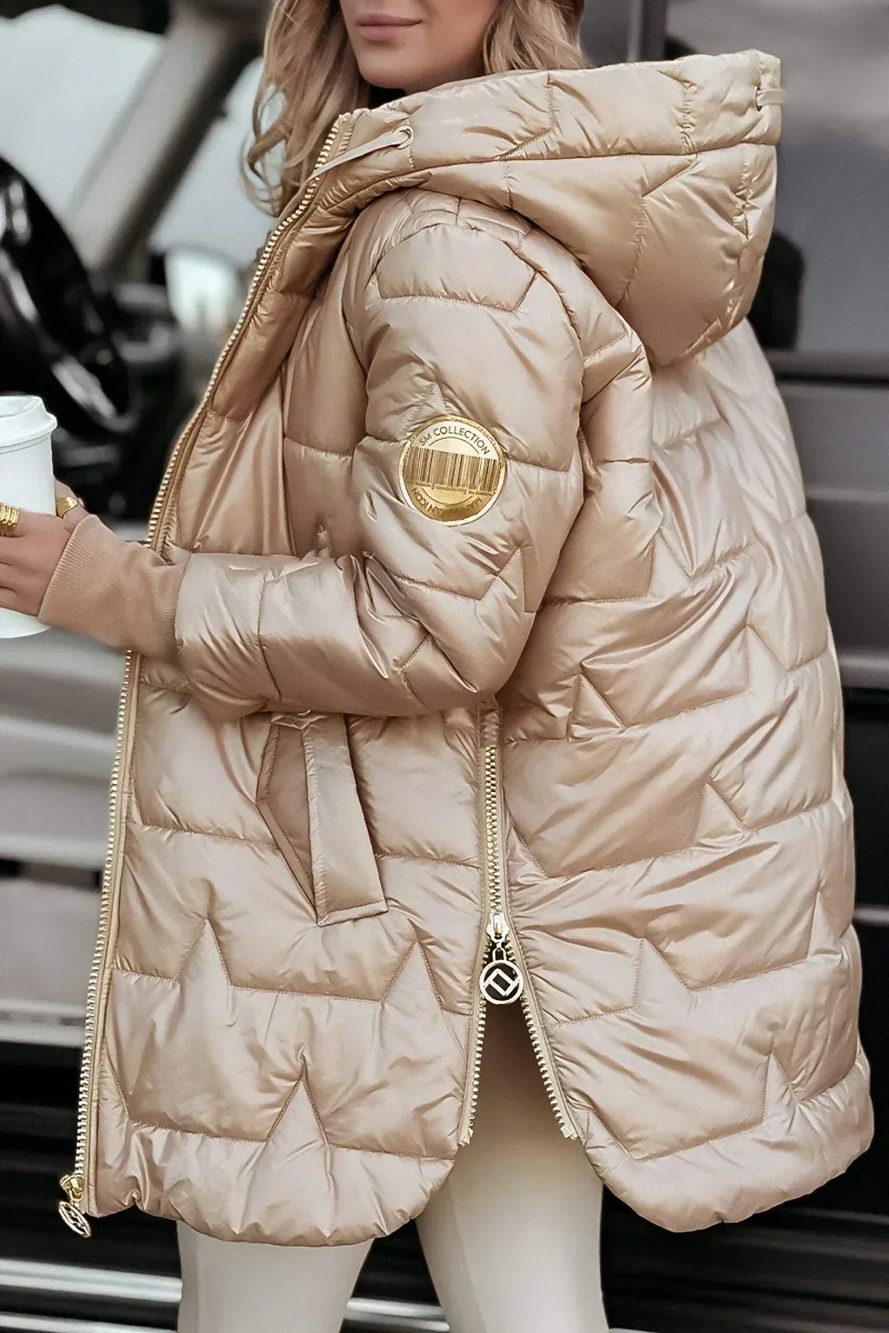 Women's Longline Padded Coat with Hood
