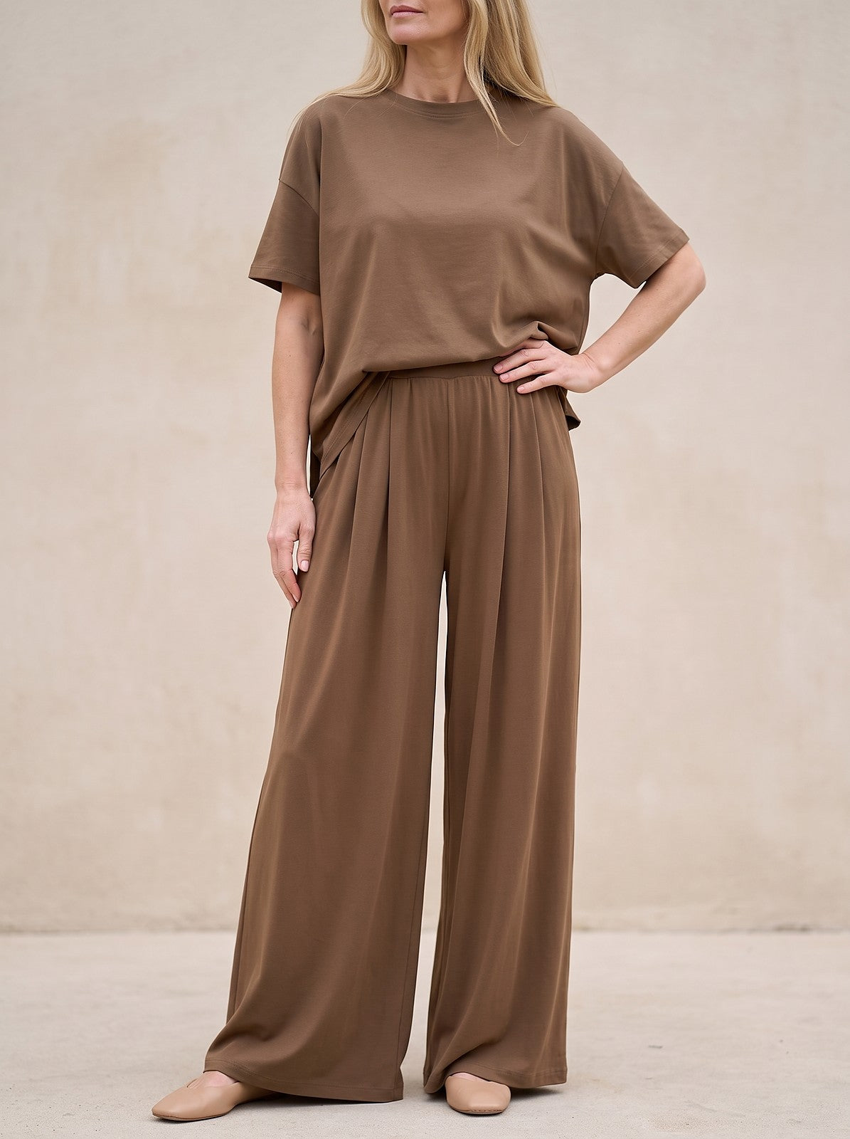 Women's Relaxed Tee and Pleated Trouser Co-ord