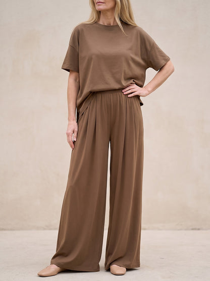 Women's Relaxed Tee and Pleated Trouser Co-ord