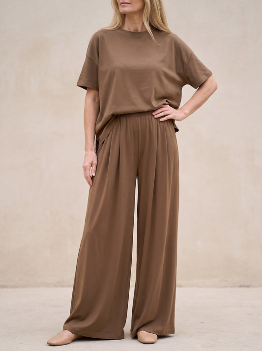 Women's Relaxed Tee and Pleated Trouser Co-ord