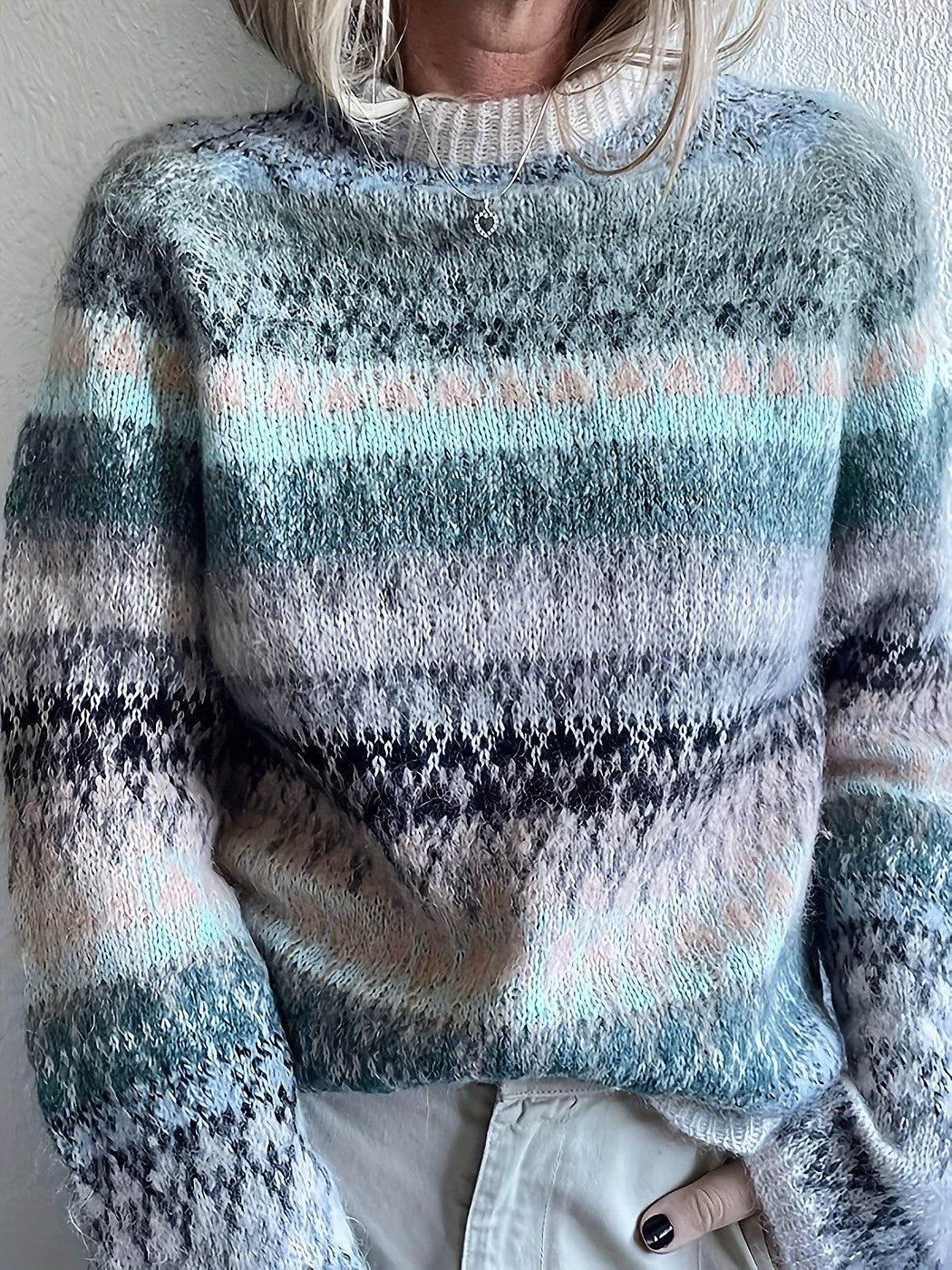 Women's Cosy Nordic Stripe Knit Jumper