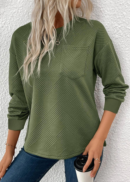 Women's Autumn Jacquard Crew Neck Sweatshirt