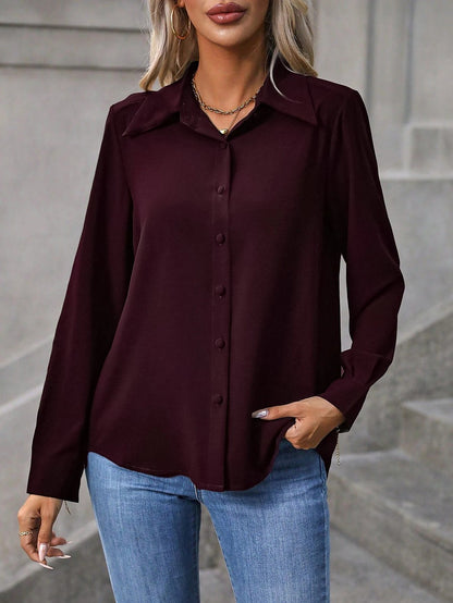 Women's Point Collar Blouse Shirt