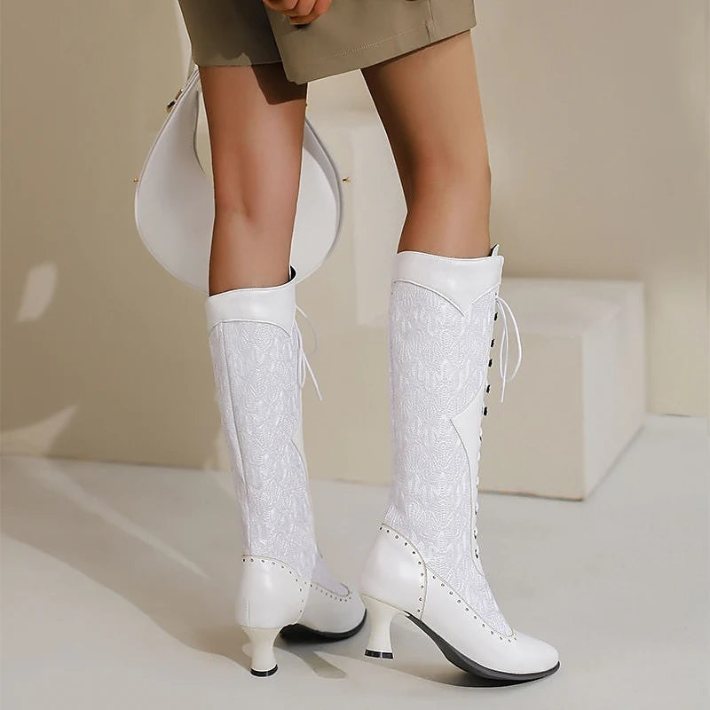 Women's Pointed Toe Heeled Long Boots