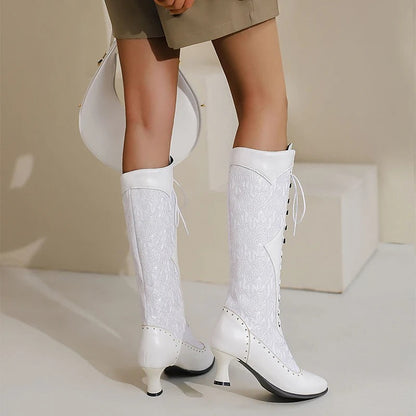 Women's Pointed Toe Heeled Long Boots