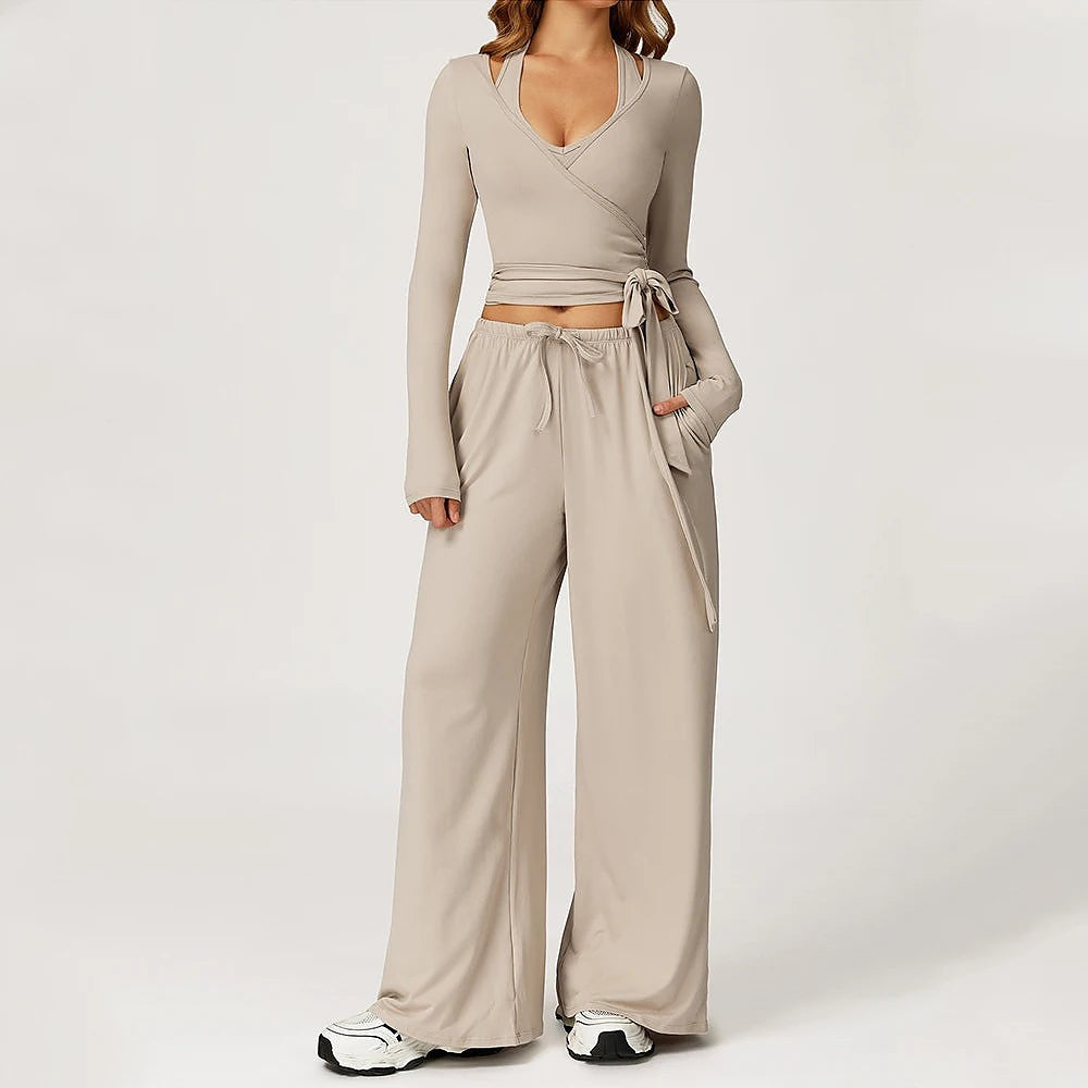 Women's Easy Wear Wrap Top Wide Set