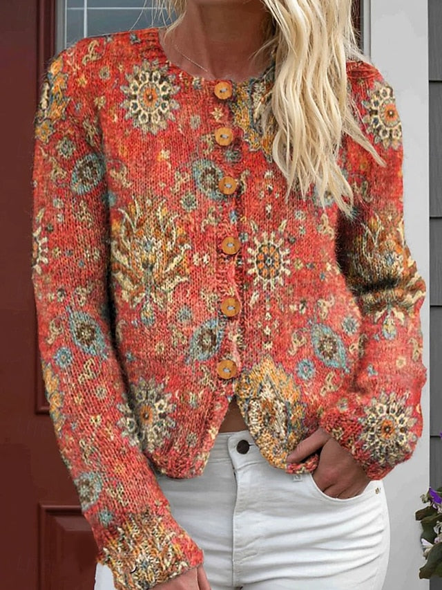 Women's Colourful Button Down Cardigan