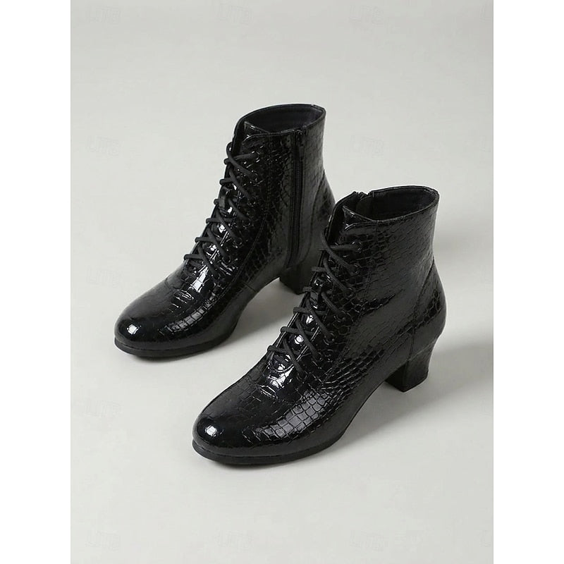 Women's White Croc Print Boots