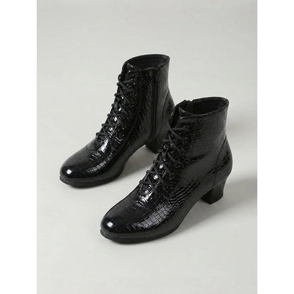 Women's White Croc Print Boots