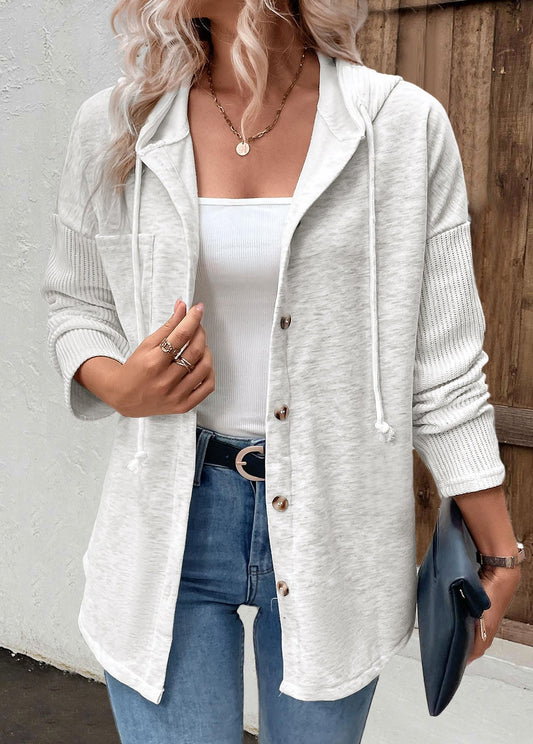 Ladies Winter Textured Patchwork Hoodie