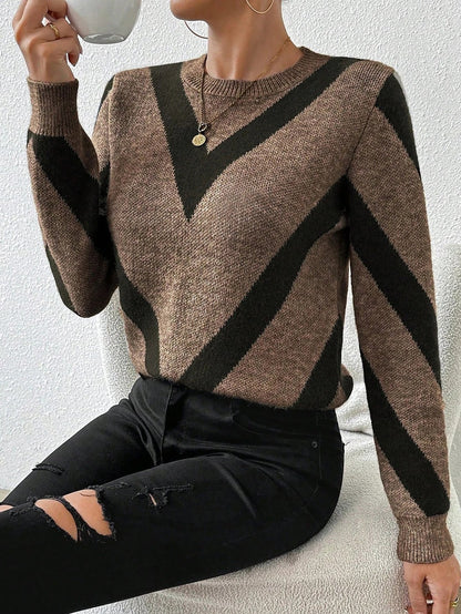 Women's Chevron Knit Crew Jumper