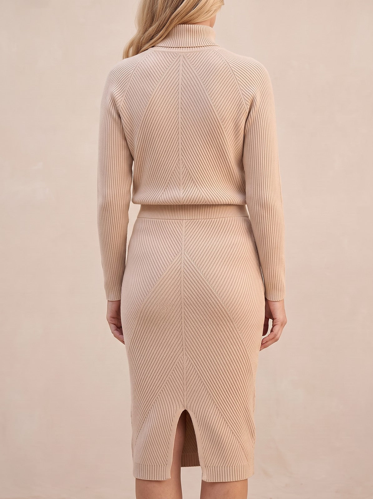 Women's Ribbed Knit Pencil Skirt Co-ord Set