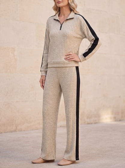 Women's Knitted Half Zip Co-ord Set