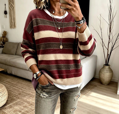 Women's Soft Striped Drop Shoulder Jumper