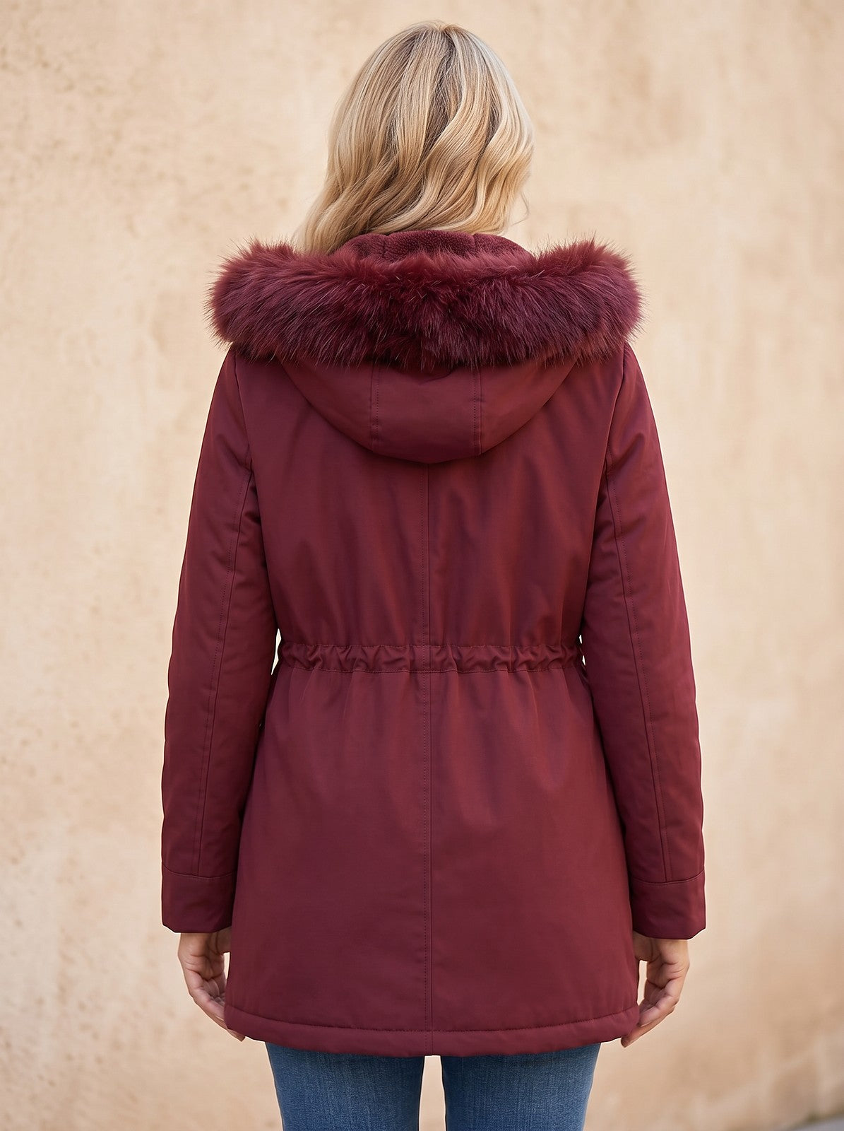 Women's Parka with Faux Fur Hood
