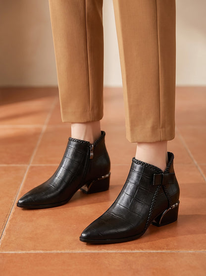 Women's Wide Fit Pointed Heeled Boots
