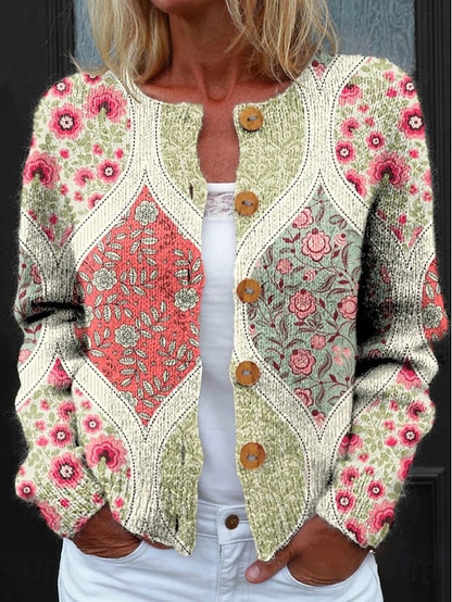 Women's Colourful Button Down Cardigan