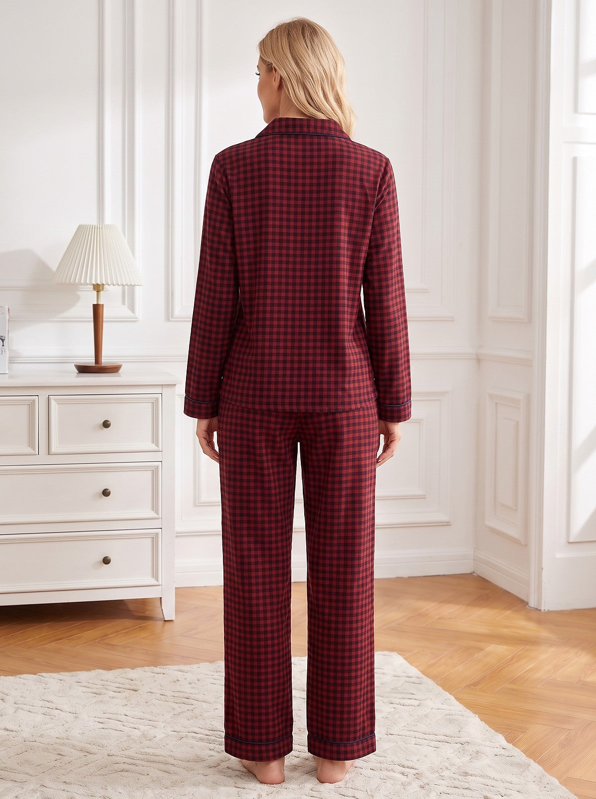 Women's Flannel Check Pyjama Set Long Sleeve