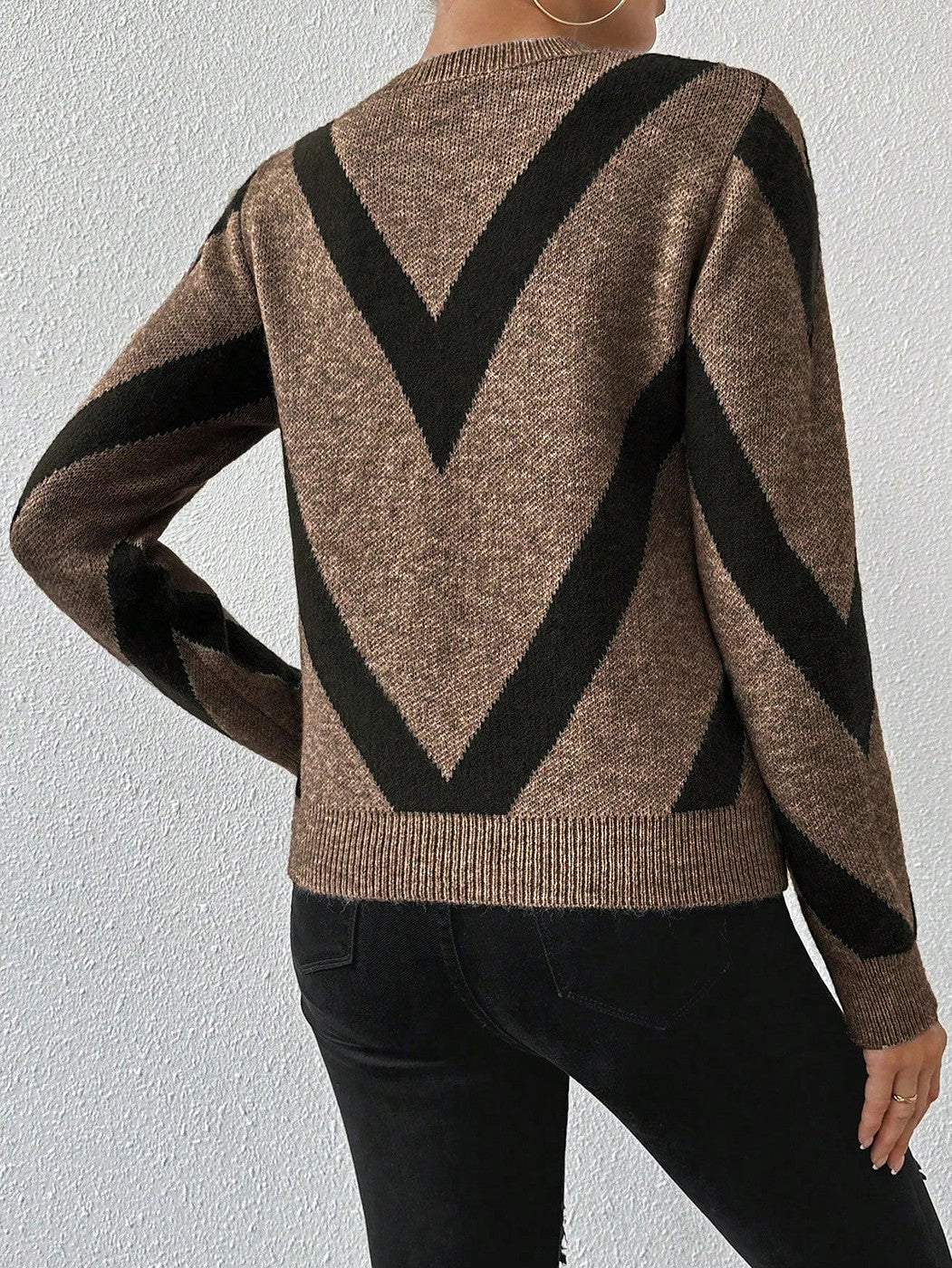 Women's Chevron Knit Crew Jumper