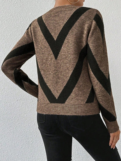 Women's Chevron Knit Crew Jumper