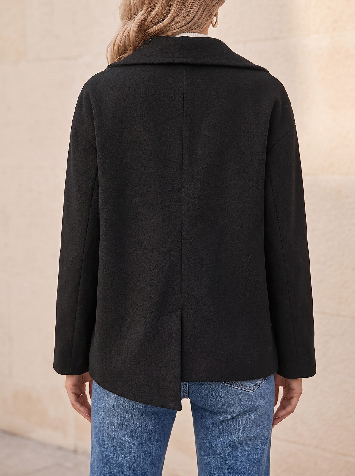 Women's Asymmetric Button Front Short Coat
