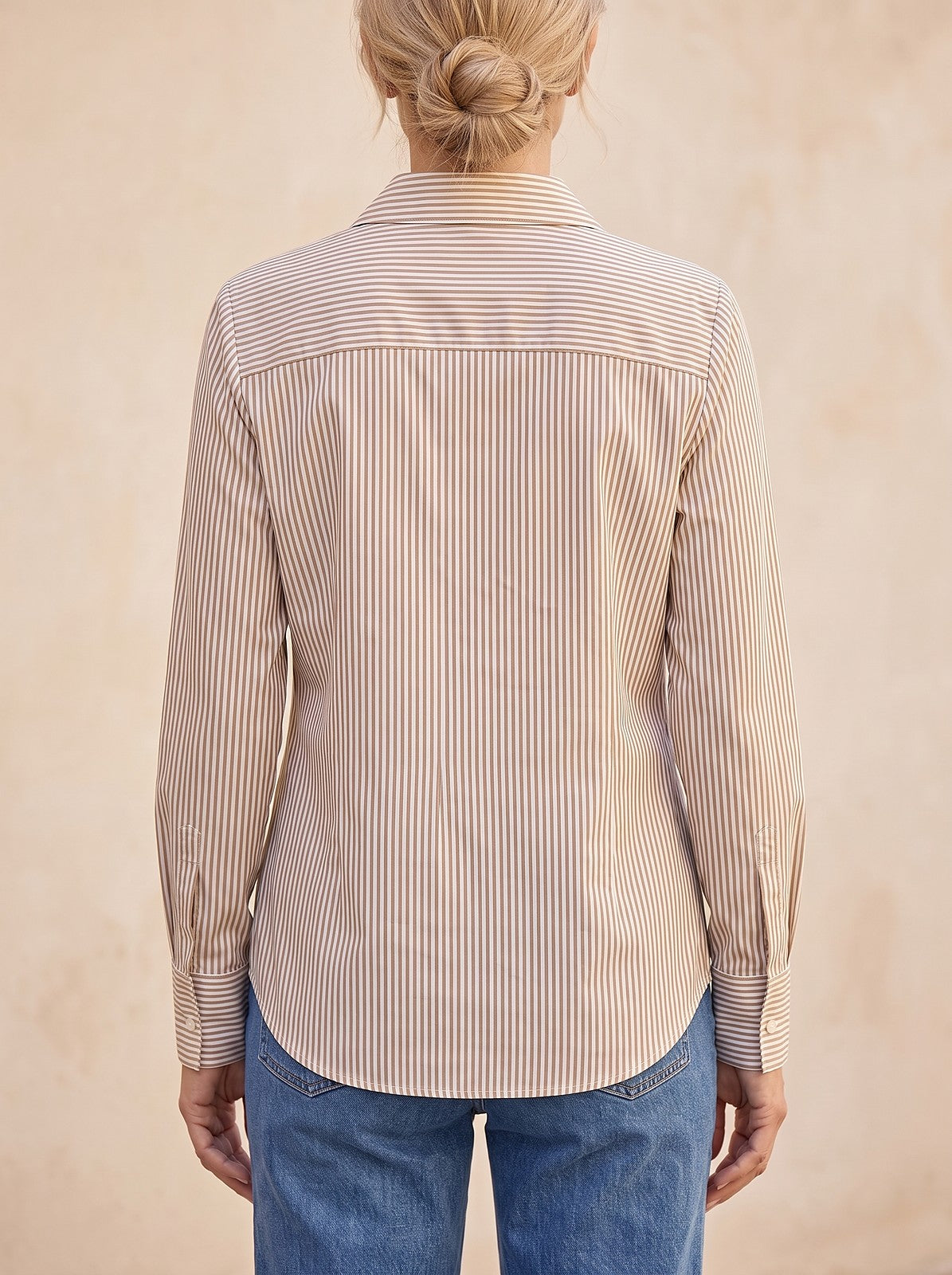 Women's Striped Collar Button Down Shirt