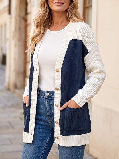 Women's Longline Patch Pocket Knit Cardigan