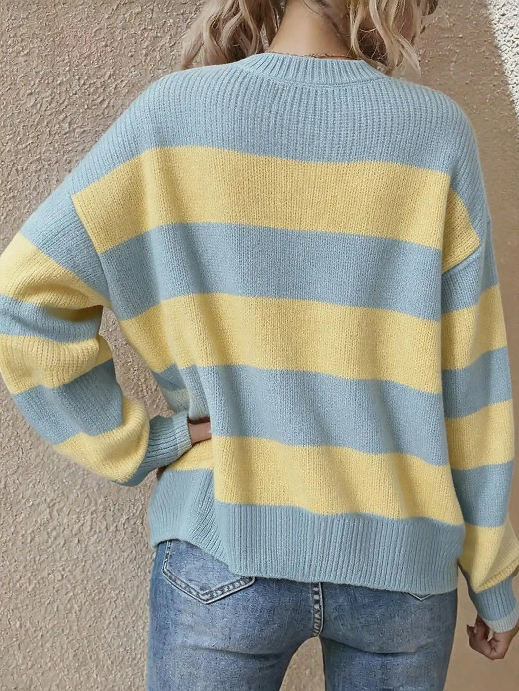 Women's Oversized Drop Shoulder Stripe Jumper