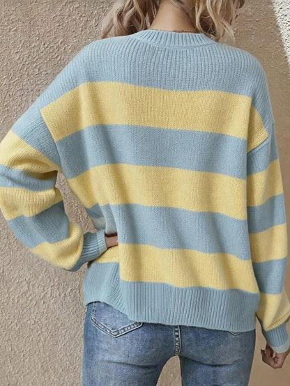 Women's Oversized Drop Shoulder Stripe Jumper
