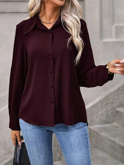 Women's Point Collar Blouse Shirt